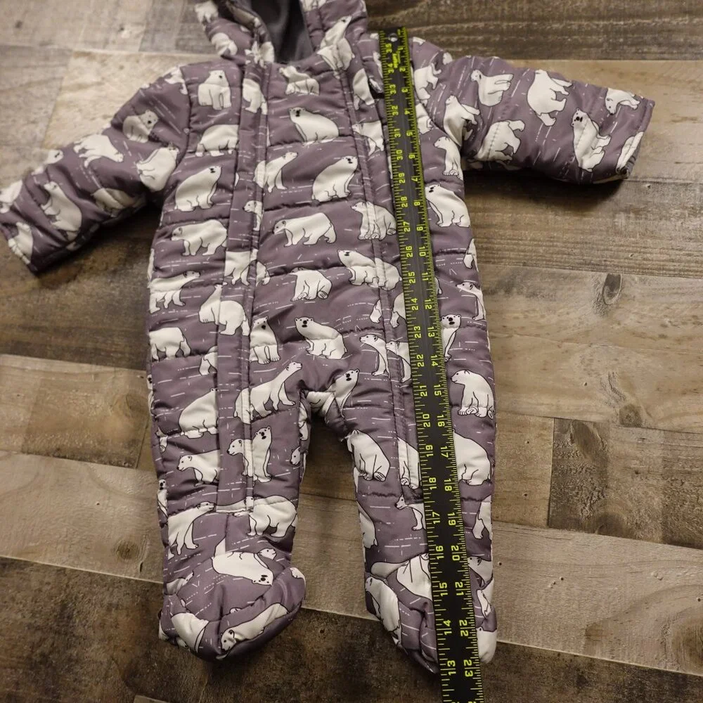 Wippette kids winter fleece lined pram suit infant's‎ 3-6 months polar bears